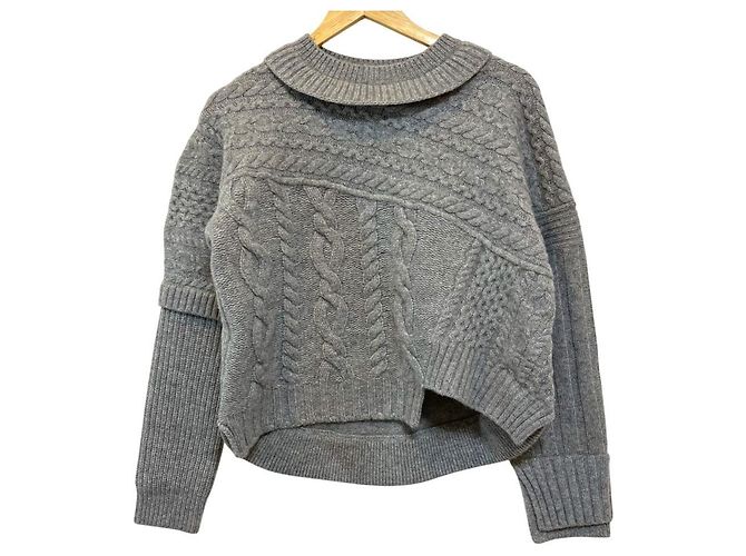 Autre Marque Camisola de malha trançada ENFOLD Marrom
