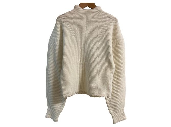 Autre Marque 3.1 Phillip Lim Pullover de malha cropped em mistura de alpaca Branco