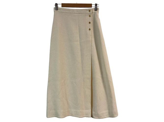 Autre Marque Drawer Langer Wollrock Beige Roh