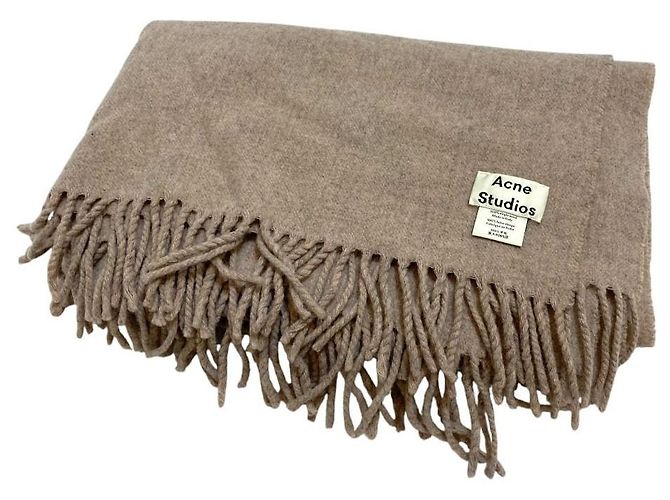 Bufanda de lana con flecos Acne Studios Beige