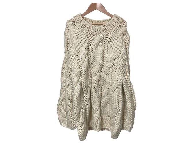 Autre Marque THE TOE Grober Strickpullover Weiß Aus weiß