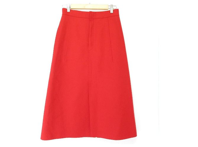 Autre Marque Gonna lunga in lana Melton BLAMINK Rosso