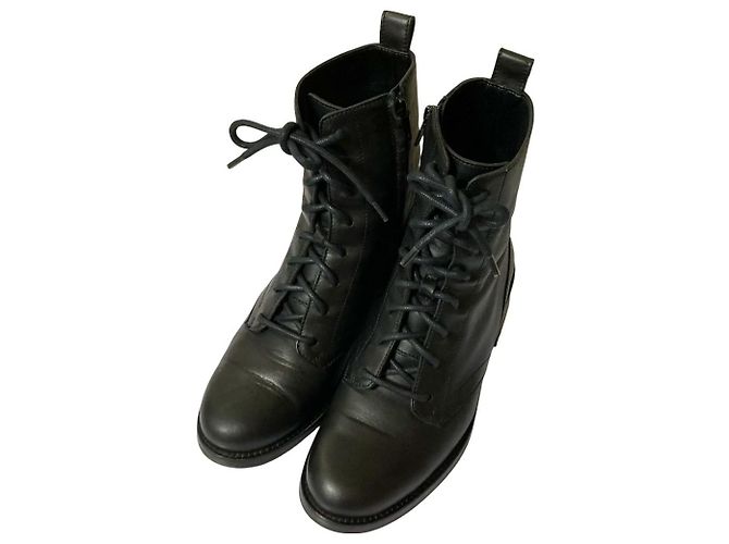 Autre Marque Stivaletti stringati con zip laterale Fabio Rusconi Nero