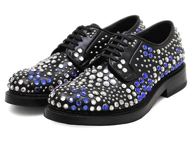 Prada Leather Chunky Derby Shoes Black