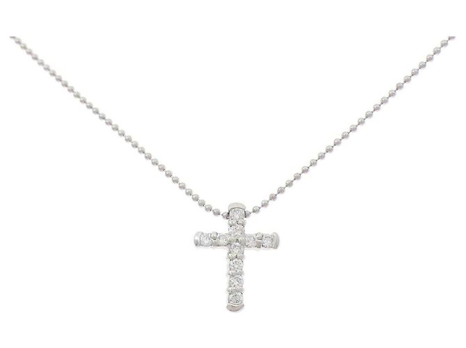 Autre Marque Diamantenhalskette PT900 PT850 Silber