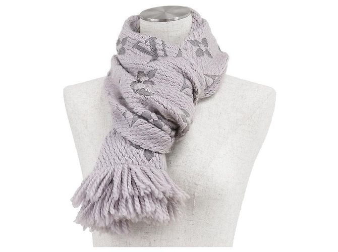 Louis Vuitton Echarpe Logomania Wool Silk Scarf Marrone