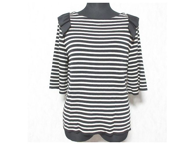 Autre Marque Rene Ribbon Strick-Oberteil gestreift Schwarz