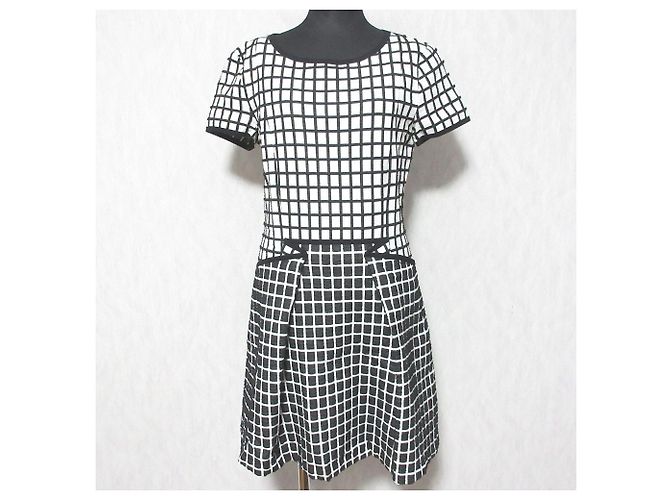 Autre Marque i BLUSE Kariertes Kleid Weiß
