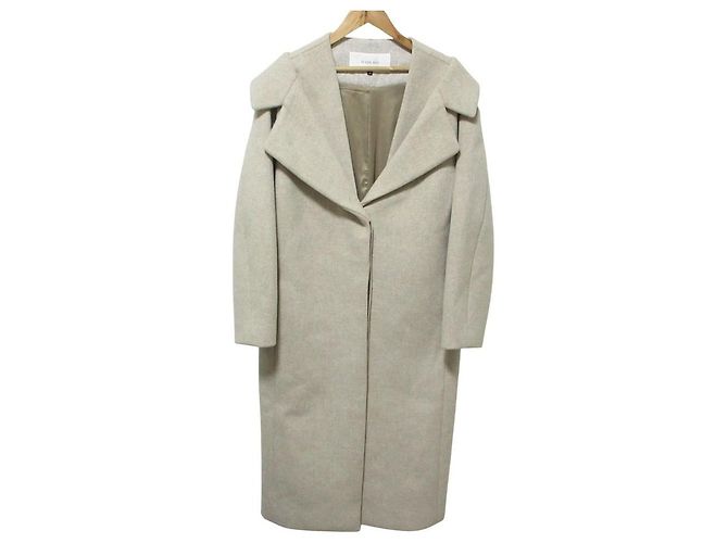 Autre Marque LE CIEL BLEU Wool Long Coat Beige
