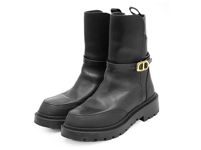 Bottines en cuir EMPREINTE Christian Dior Noir