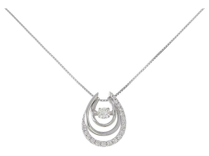 Autre Marque Collar de Diamantes 2 vías PT900 PT850 Plata