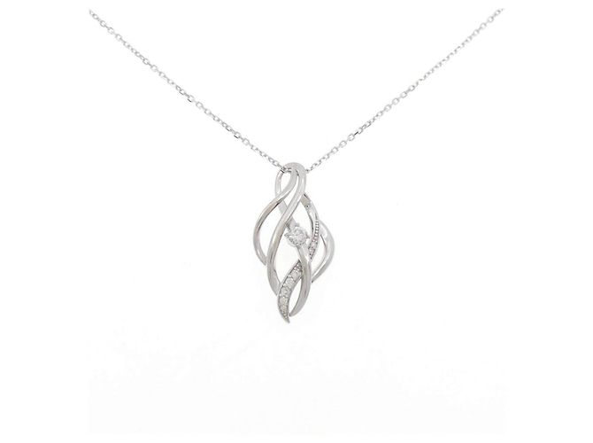 Autre Marque Collar de diamantes Au750 Plata