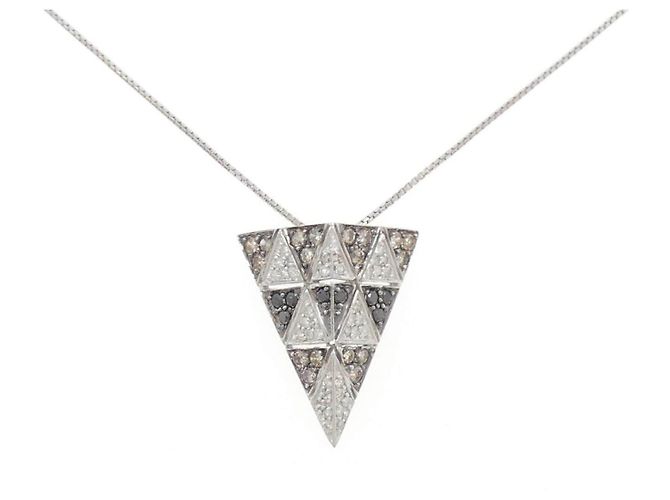 Autre Marque Collana in oro bianco e oro nero Au750 con diamanti