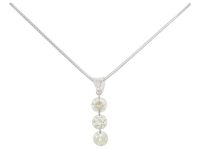 Autre Marque Collar de diamantes PT900 PT850 Plata