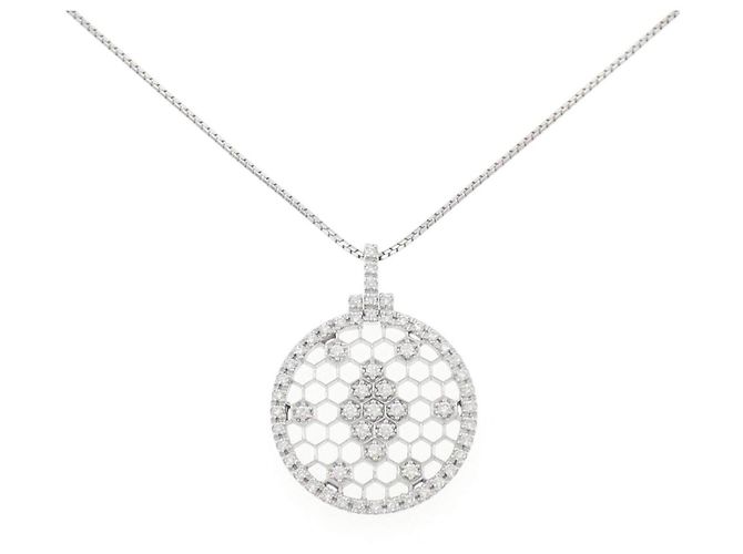 Autre Marque Collar de diamantes Au750 Plata