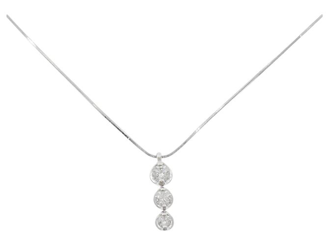 Autre Marque Colar de Diamantes PT900 PT850 Prata