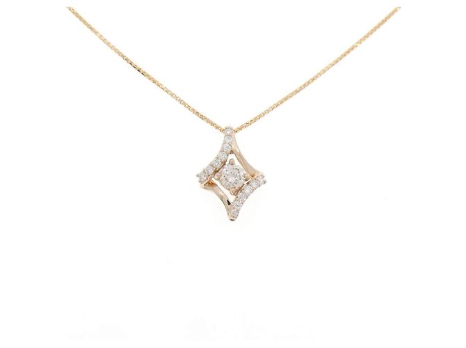 Autre Marque Collar de diamantes Au750 Rosa
