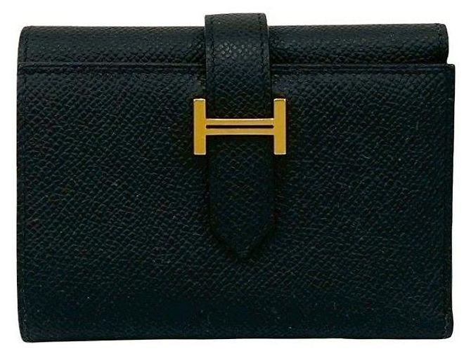 Hermès Hermes Béarn Epsom Trifold Wallet Black