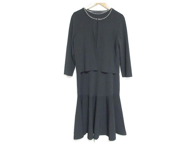 Autre Marque ANAYI Perlen-Cardigan-Kleid-Set Braun