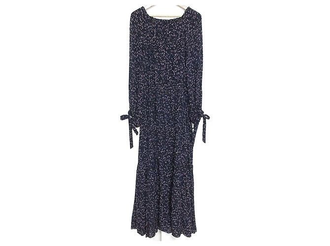 Autre Marque Vestido floral de seda Drawer Azul