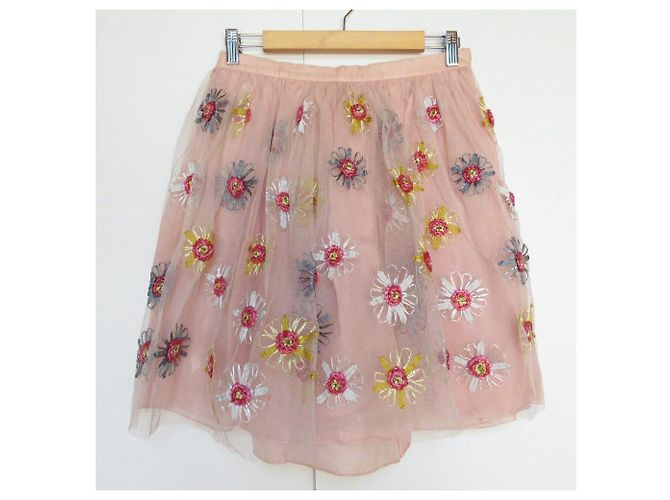 Falda de tul bordada RED VALENTINO Rosa