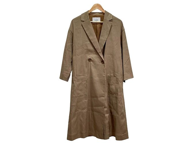 Autre Marque SLOBE IENA Abrigo largo de lino Beige