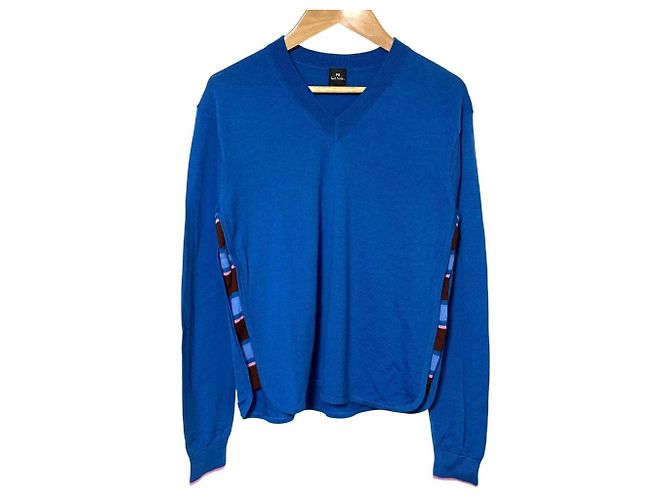 PS Paul Smith Pull Col V Bleu