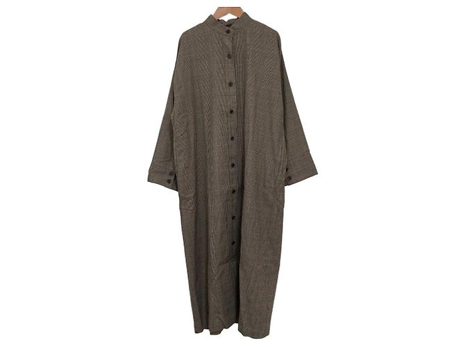 Autre Marque 1er Arrondissement Oversized Hemdenkleid mit Karomuster Braun