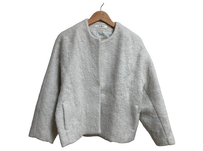 Autre Marque Rouge vif Short No-collar Jacket Brown Grey