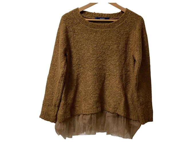 Autre Marque PINK HOUSE Bouclé-Strickpullover Braun Kamel