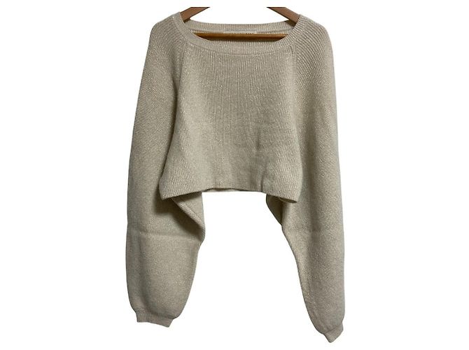 Autre Marque nano universe Kataami Lame Short Knit Pullover Branco Fora de branco