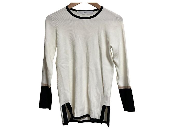 Autre Marque Top de malha canelada Tiara Branco