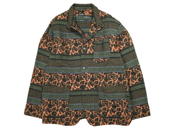 Autre Marque Engineered Garments Loiter Jacket Ethnic Floral Jacquard Jacket Black