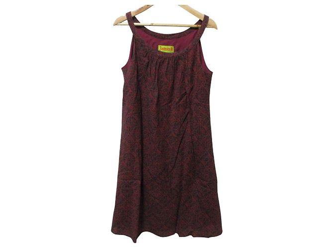 Autre Marque Abito in misto lino Jocomomola Nero Rosso