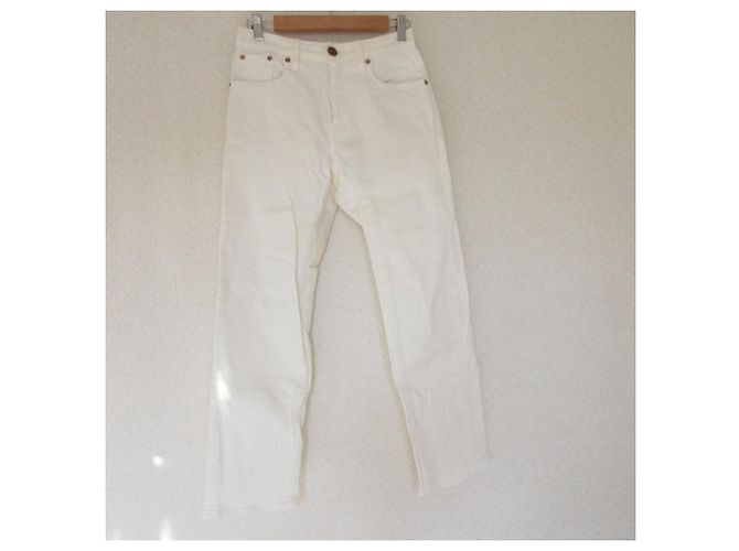 Autre Marque Red Card Denim Jeans aus Baumwolle Weiß