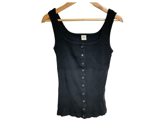 Autre Marque Canotta in cotone a coste Ron Herman Nero