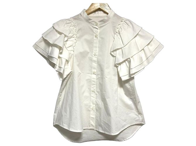 Autre Marque Camicia HIAND con maniche a campana a strati Bianco