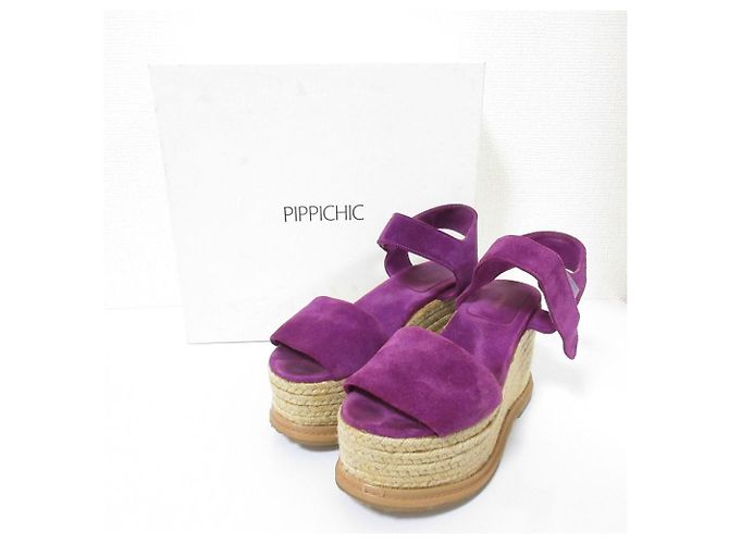 Autre Marque Sandales à plateforme en daim PIPPICHIC Violet