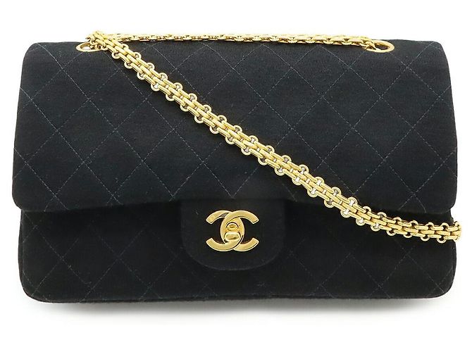 Bolso de cadena 2way Chanel Matelasse de algodón Negro