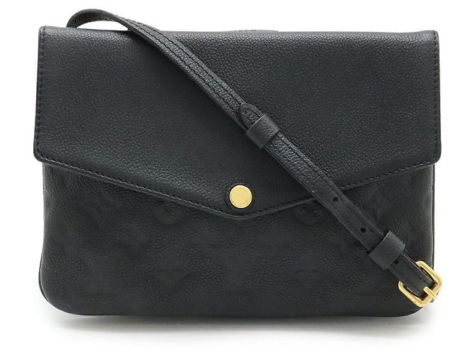 Borsa a tracolla 2 vie Louis Vuitton Twice Monogram Empreinte Nero
