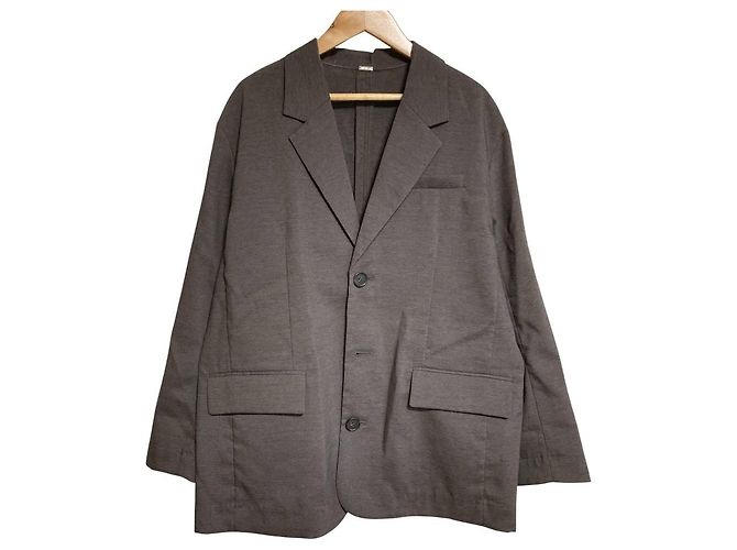 Autre Marque Mila Owen Three Button Shirt Jacket Brown Dark grey