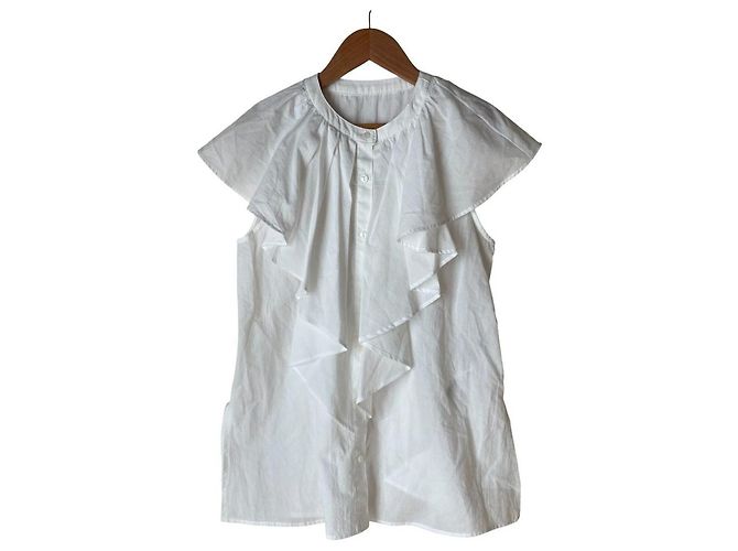 Autre Marque DESIGNWORKS Rüschenbluse Weiß