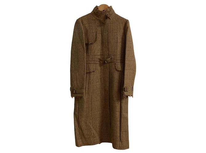Autre Marque FANEUIL Wool Long Coat Beige Camel