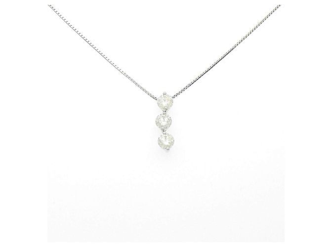 Autre Marque Diamantenhalskette PT900 PT850 Silber