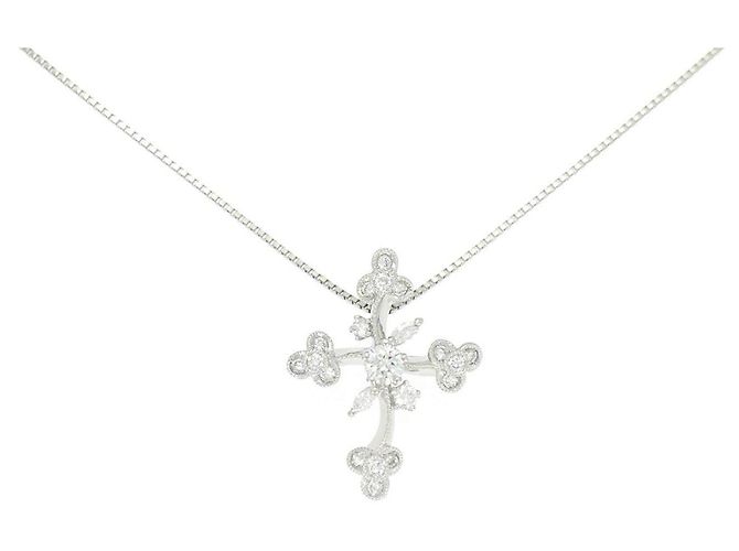 Autre Marque Collana in platino e diamanti Argento