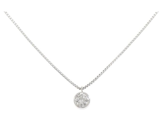 Autre Marque Diamantenhalskette Pt900 Pt850 Silber