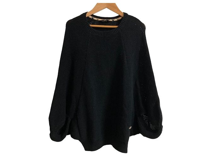 Autre Marque Poncho pullover de malha DAKS Preto