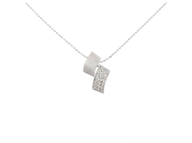 Autre Marque Collar de diamantes Au750 Plata