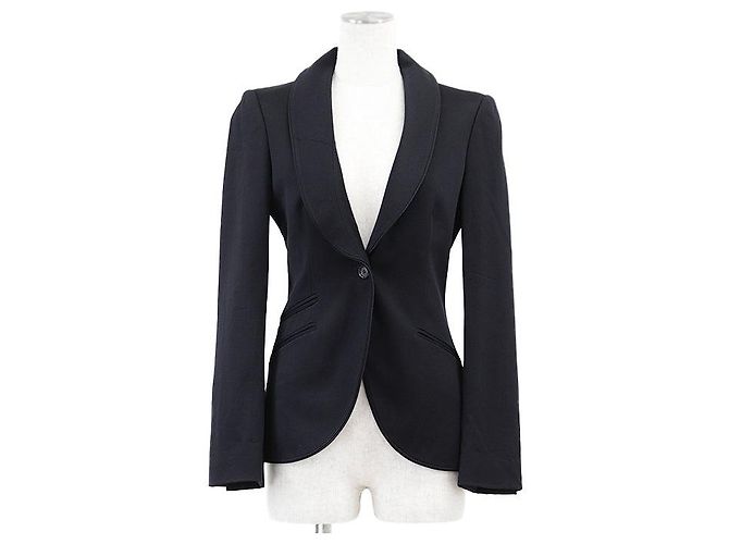 Gucci Wool Blend Tailored Jacket Blue Navy blue
