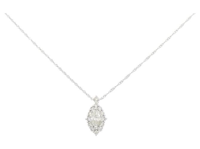 Autre Marque Collar GSTV Platinum 950 Diamond Plata